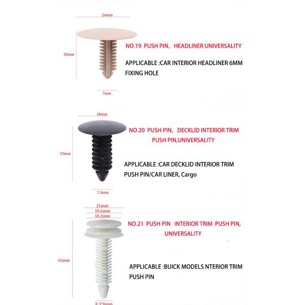 Plastic Automotive Car Repair Parts Universal Bumper Retainer Clips Car Plastic Rivets