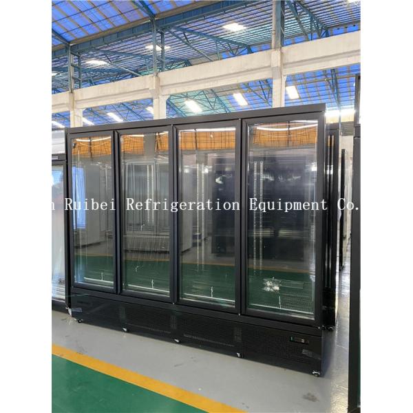 Four Glass Doors Freezer Upright Ice Cream Showcase Display Freezer Supermarket Refrigerator Equipment