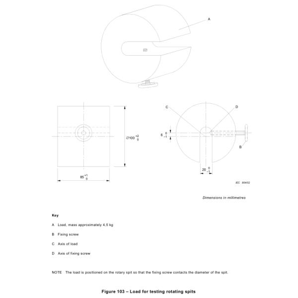 IEC 60335-2-6 Electrical Appliance Tester Load For Testing Rotating Spits 100mm Diameter