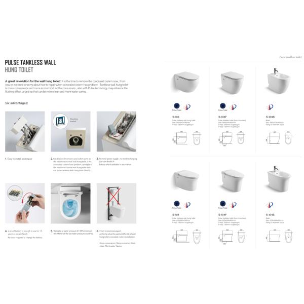 Pulse Technology Tankless Smart Toilet Floor Mounted For Bathroom