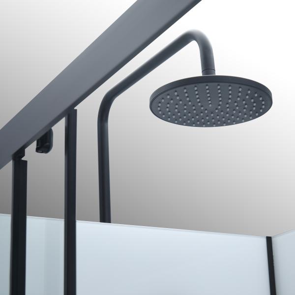 Bathroom Shower Cabins , Quadrant Shower Units 1100 X 800 X 2250 mm black aluminium