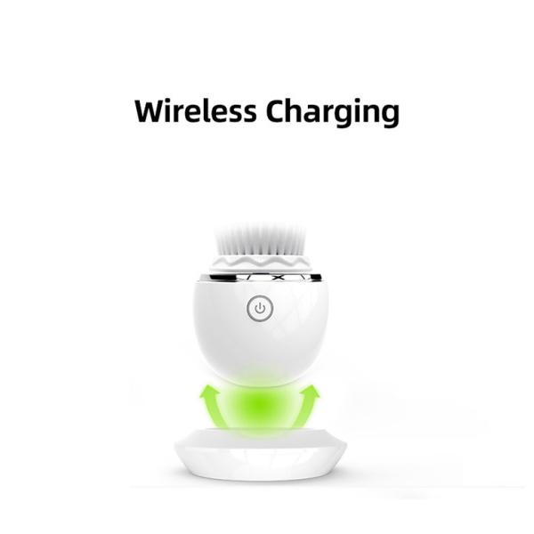 Wireless Charging IPX6 250mAh Sonic Silicone Facial Cleansing Brush