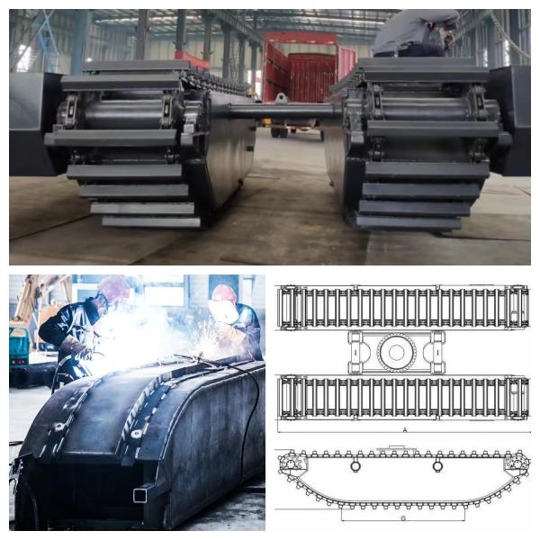 Floating Amphibious Pontoon Customized For Cat Reg 320 Excavator 18-22 t