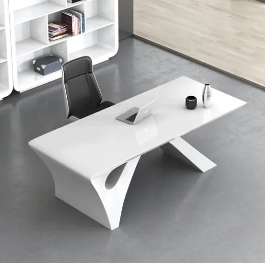 Simple modern white paint executive desk boss desk office furniture light luxury president manager boss table