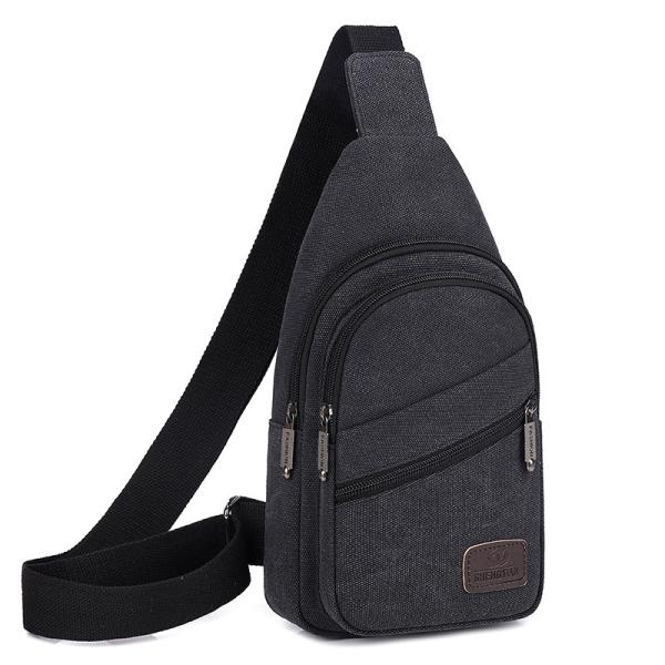 Men Sling Crossbody Bag Sports Chest Picnic Canvas Messenger Bag