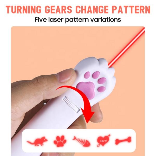 Sustainable ABS Cat Laser Toy White USB Charging Laser Pointer Cat Toy