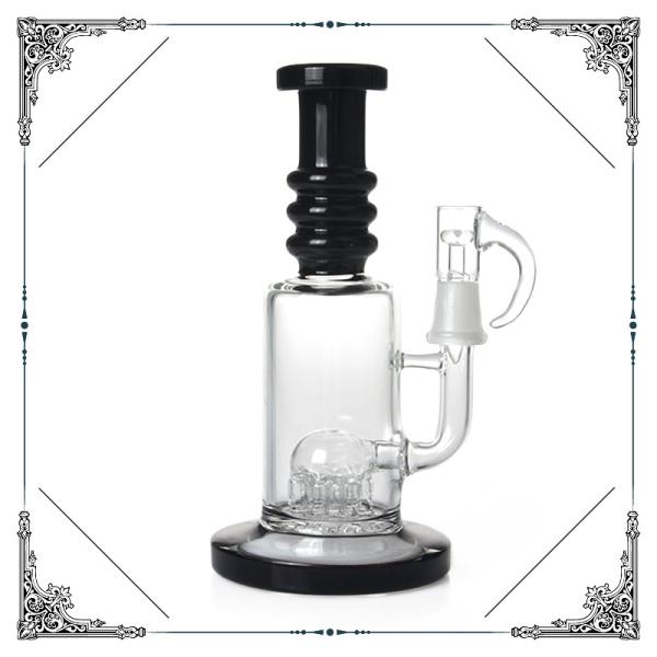 7 Inch Mini Glass Smoking oil Bong Six Arms Perc Welded With The Bottom 14mm Nail