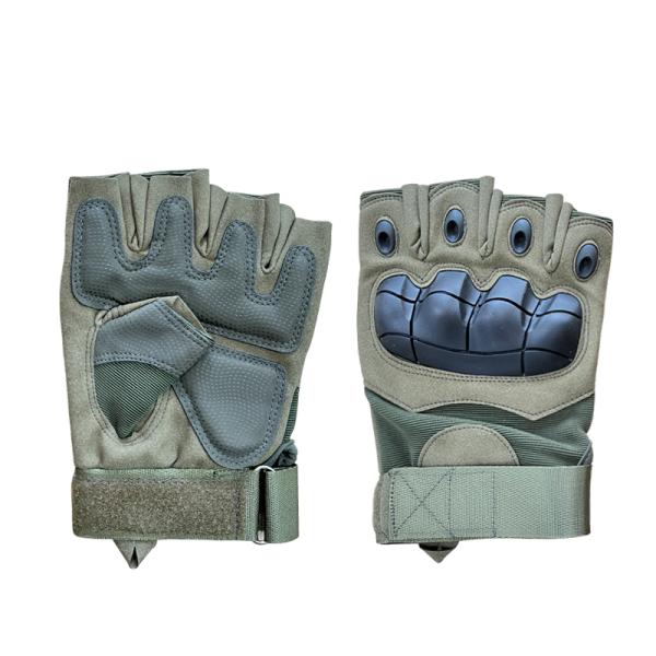 Green Customized Half Finger SKI Protection Training Gloves for Protection