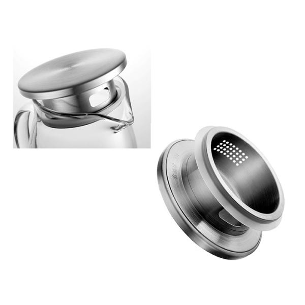 50 OZ Clear Glass Water Pitcher 304 Stainless Steel Lid OEM Service