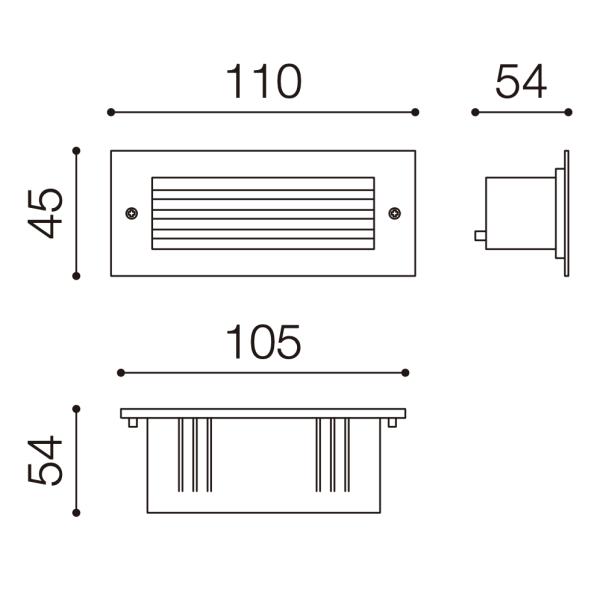 Aluminum Body Stainless Steel Step Light 3W 6W 10W IP54 AC220V-240V With Grill