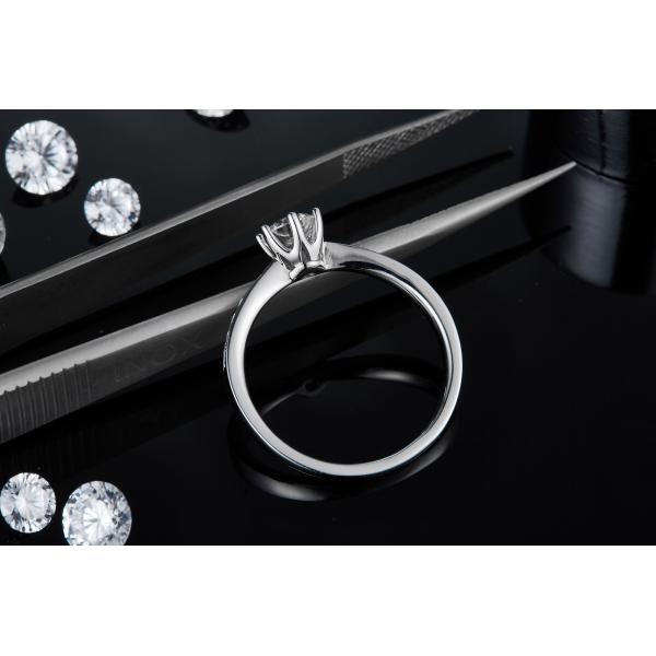 Milgrain Moissanite Engagement Ring 14K White Gold Moissanite Ring Vintage Engagement Ring