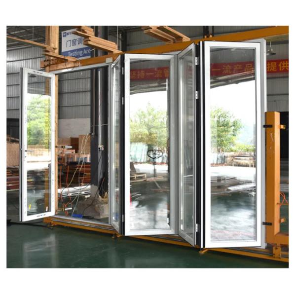 Customized Thermal Break Modern Tempered Glass Bifold Doors Waterproof Aluminum Alloy
