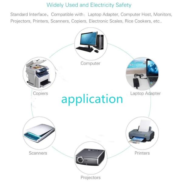 C13 C14 Power Cable For Computer Extension Cord UL VDE IEC 1.2m 1.5m 1.8m