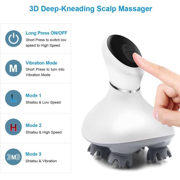 USB Charging 3d Kneading Head Scalp Massager ROHS Approved