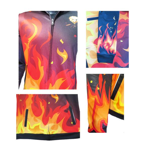 Red / Black Hooded Sports Jacket / Thermal Hoodie Jacket For Spring Autumn