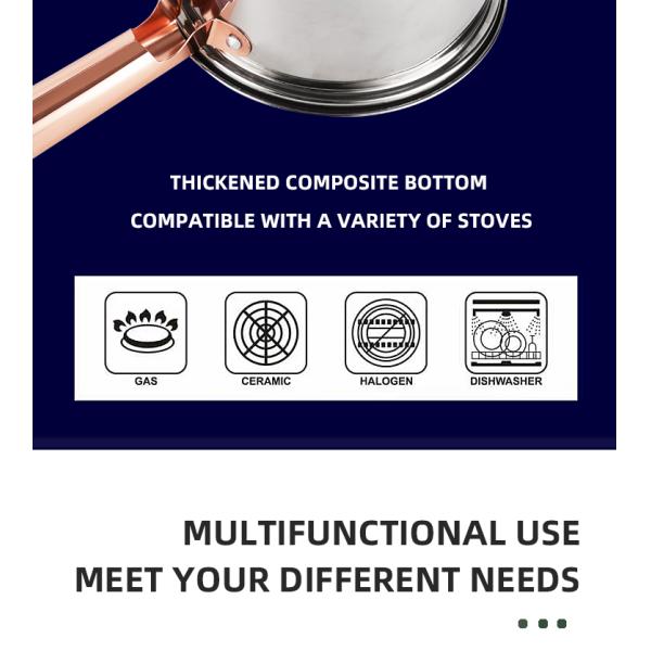 Non Stick Kitchen Stainless Steel Cookware Set With Glass Lid