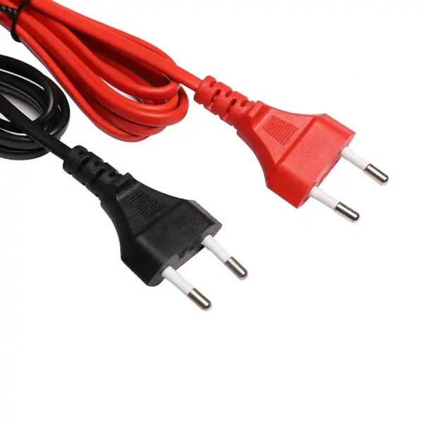 1m Vde Eu electrical 2.5A 120V/220V/240V 2 pin AC power cord cable standard power cord white hair dryer straightener plu