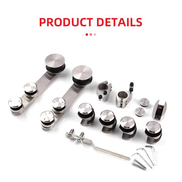 Sliding Shower Room Glass Door Accessories System Hardware Set in Silver/Black/Golden