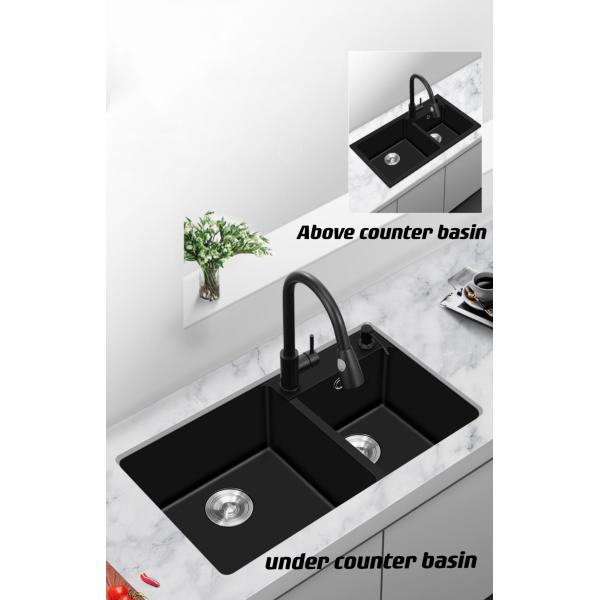 Undermount Stainless Steel Kitchen Sinks Double 220mm Deep Bowls