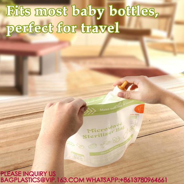 Microwave Steam Sterilizer Bags, Baby Bottle Cleaning Bag Sterilizer Bags Breast Pump