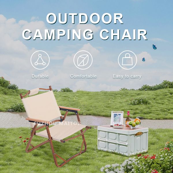 Compact folded view of the portable camping chair