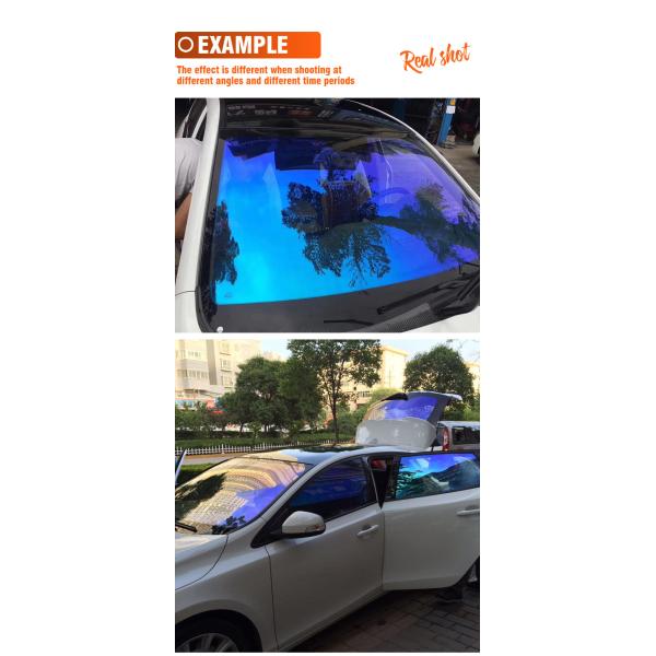 CH6099 Blue Purple Chameleon Tint 2Mil Heat Shrink Color Changing Chameleon Window Tint Film For Car Windshield