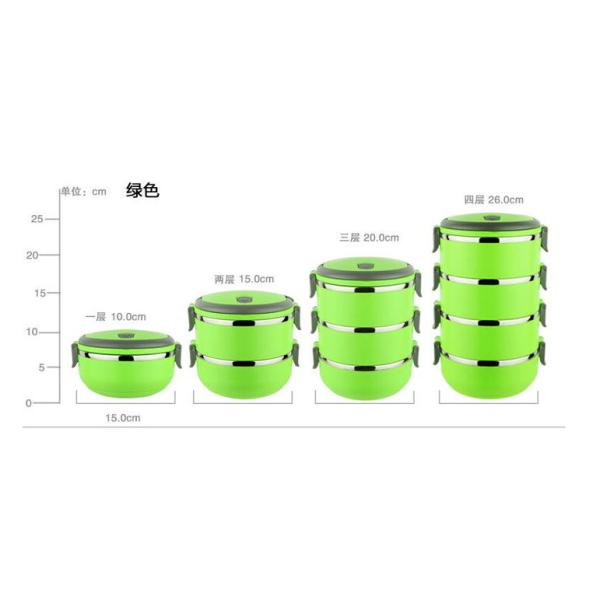 Colorful Stainless Steel Lunch Box Tiffin Box 2 Layer 3 Layer 4 Layer
