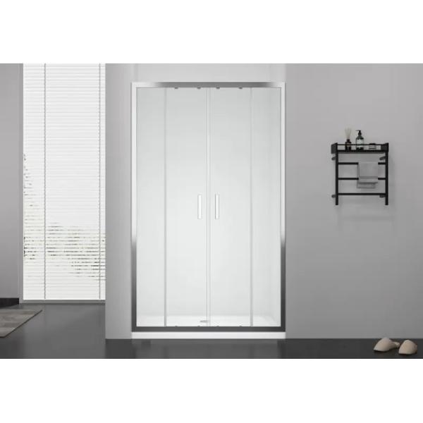 Clear Rails Sliding Glass Shower Enclosure Roller / Screen Printing 8MM