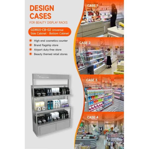 GDR03-CB-02 Universal Side Cabinet with 40mm Soft Film Light Box and Black Aluminum Price Tag Holder for Fashion Boutiques