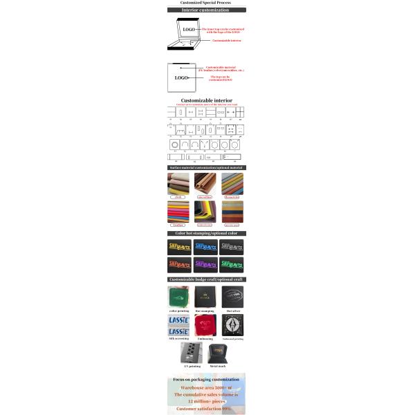 Custom Jewellery Box Packaging Gold Trim Plastic Jewelry Case With LED Lighting