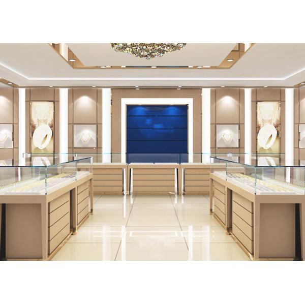 High End Store Jewelry Display Cases , Wood Gold Shop Jewelry Showroom Furniture