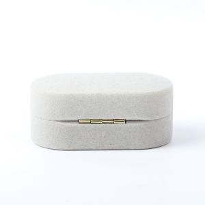 Luxury Jewellery Box Personalized Custom Gray Velvet Jewelry Packaging Wedding