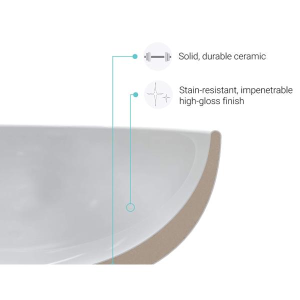 1.75'' Drain Glossy White Ceramic Pedestal Bathroom Sinks With Chrome Finish Overflow