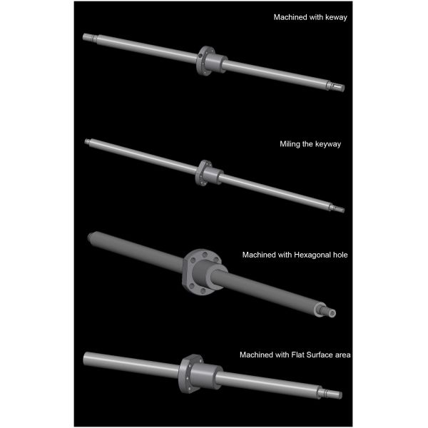 BSHR01004 10mm Diameter Ball Screw Shaft Bidirectional Lead Screw
