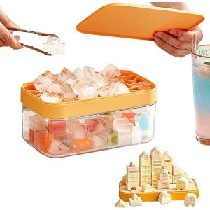 Quality Silicone Creative Fun Lego Building Brick Ice Cube Tray Mold With Lid 600g wholesale