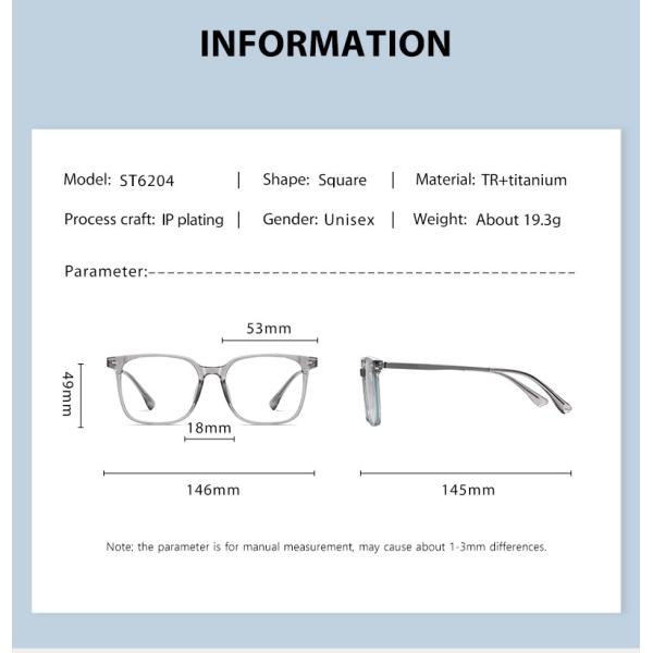 TR+ Titanium Alloy Combination Glasses For Men And Women 4 Colors