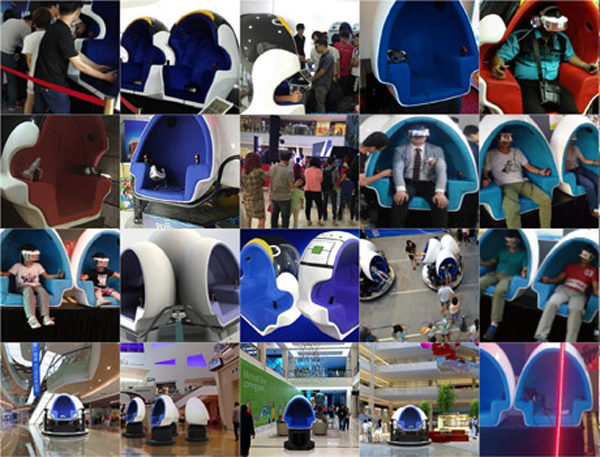 Dynamic Virtual 9D Egg Cinema VR 9D Cinema/Theater Simulator For Oversea Market With Oculus Rift