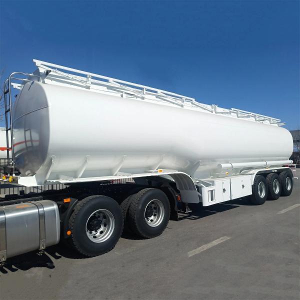 3-Cabin 3-Axle Aluminum Alloy Fuel Tank Semi-Trailer with Dual Line Braking System and 50 ton Max Payload from Original