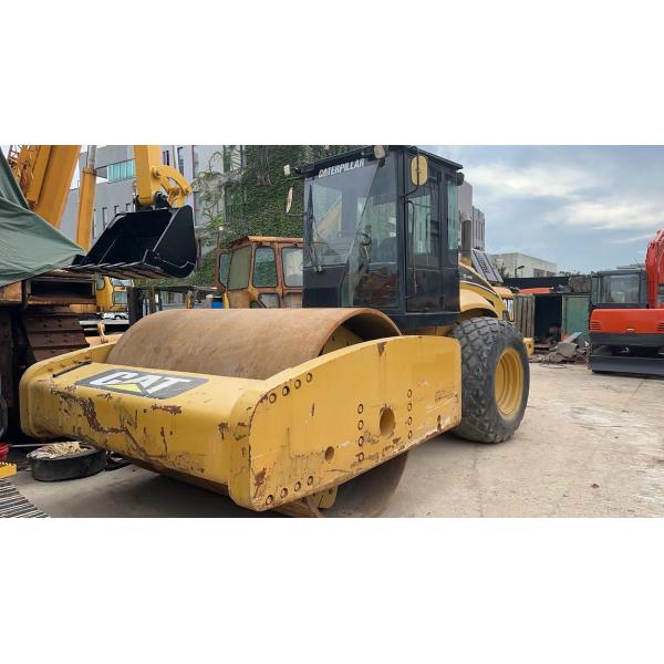 Original Color Used Caterpillar CS-683E Single Drum Road Roller In Excellent Condition