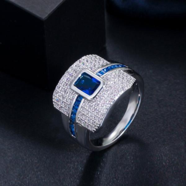 Elegant square Shaped CZ Rings Women Ring for Wedding Ring Wedding Sweet Design Jewelry Valentine's Day Love Ring