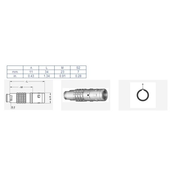 Lemo Cable Connector Waterproof Circular Connector FGG IP68 0K 303