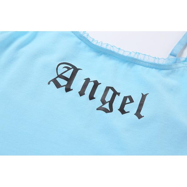 Two Piece Sexy Girls Angel Underwear Set Black Letter Printing