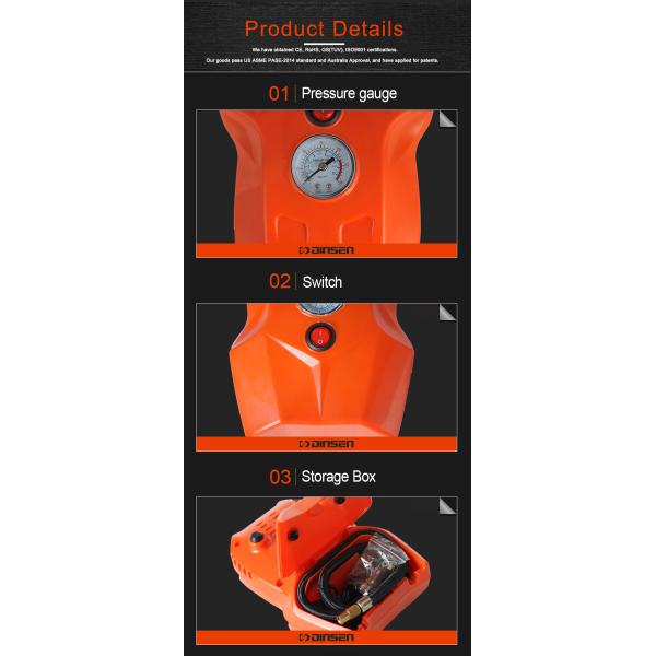 12V Car Tyre Inflator Pump 150Psi Max Pressure 120W Rated Power