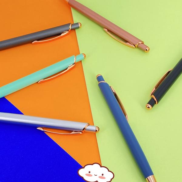 Colorful Aluminum Ball Pen Press Ballpoint Pen School Office Stationary