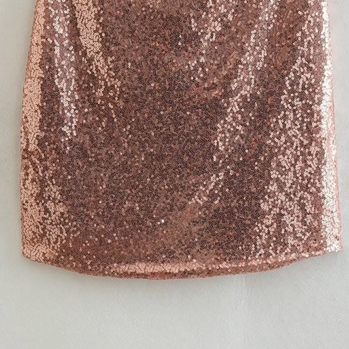 OEM maufactory Sexy Sleeveless Temperament Sequins Polyester Skirt V Neck Skirt Dress