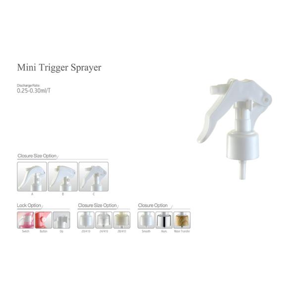 Plectrum Design Plastic Mini Trigger Sprayer with 24/410 28/410 Quality Ensure Used for Cleaning Kitchen Package Support Colors Customized