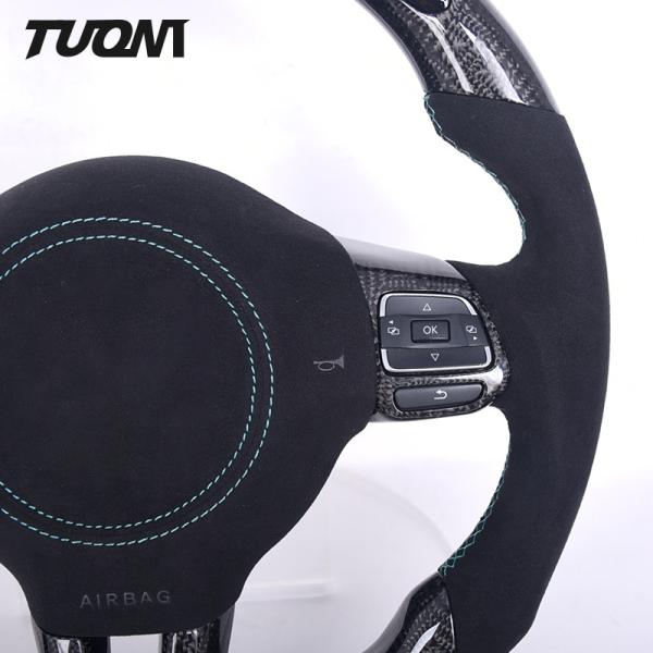 VW Volkswagen Golf6 GTI 6R Black Carbon Fiber Leather Steering Wheel OEM Steering Wheels