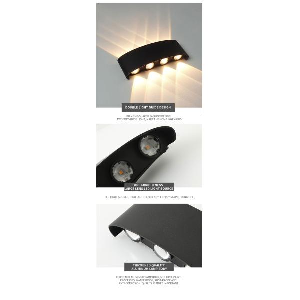 4w 6w Wall Lamp Ac85-265v sand black / sand white 3000k/6000k Aluminum + Acrylic