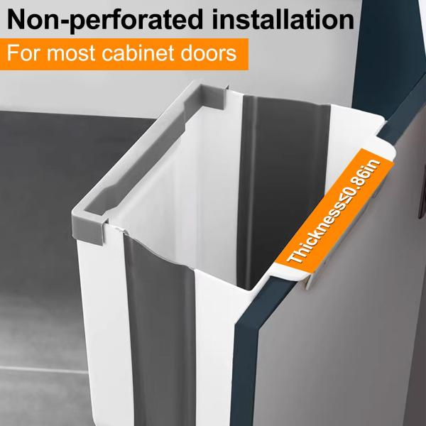 Cans Door Drawer Hanging Folding Waste Bin Handheld Cabinet Portable Wall Mounted Trash Can for Kitchen