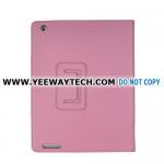 Book Type Leather Case with Flip Stand for iPad 2 - Pink